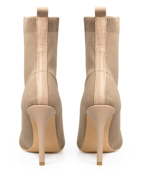 Botín Beige Picudo Calceta 34044